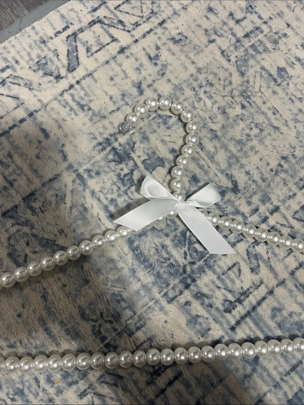 Pearl-Beaded Satin Bow Hanger